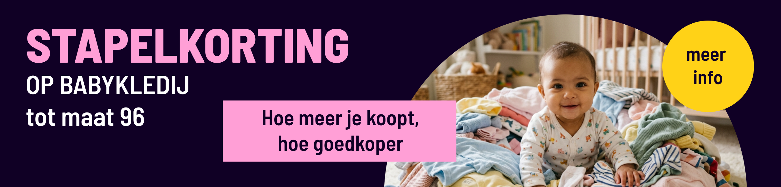 Stapelkorting op babykledij